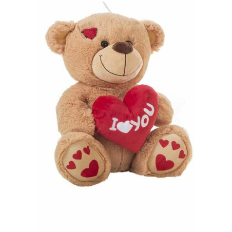 Fluffy toy I Love You Bear 35 cm Brown