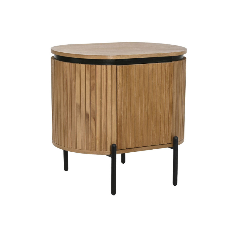 Nightstand Home ESPRIT Natural Metal Paolownia wood 60 x 43 x 57 cm