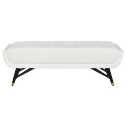 Bench Home ESPRIT White Black 120 x 40 x 42 cm