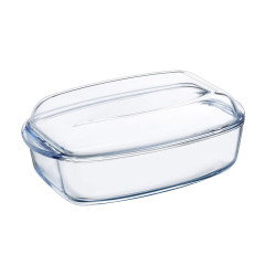 Serving Platter Pyrex Classic With lid 4,5 L 38 x 22 x 11 cm Transparent Glass (3 Units)