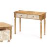 Hall Table with 2 Drawers White Brown Mango wood 98 x 77 x 42 cm Curve