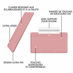 Keyboard Logitech AZERTY French Pink