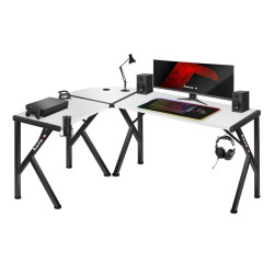 Desk Huzaro Hero 6.3 White Black Steel Carbon fibre 154 x 74 x 117 cm