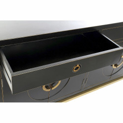 Sideboard DKD Home Decor   Black Golden Metal Poplar 150 x 50 x 80 cm