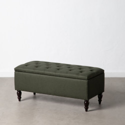 Bench 94 x 43 x 41 cm Linen Dark green