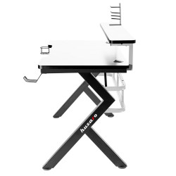 Desk Gaming Huzaro HZ-Hero 5.0 White White Black Carbon fibre 120 x 60 cm