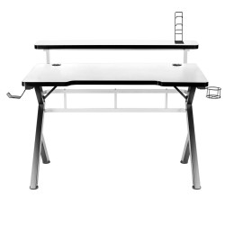 Desk Gaming Huzaro HZ-Hero 5.0 White White Black Carbon fibre 120 x 60 cm