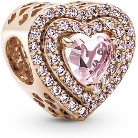 Woman's charm link Pandora SPARKLING LEVELLED HEART