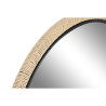 Wall mirror Home ESPRIT Black Natural Rope Fir Mediterranean 80 x 3,5 x 80 cm