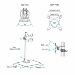 Screen Table Support Startech ARMPIVSTND