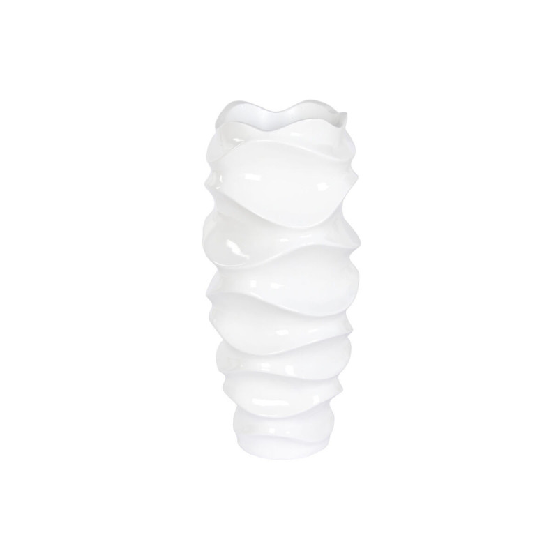 Planter Home ESPRIT White Fibreglass Waves 38 x 38 x 81 cm