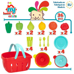 Toy Food Set Colorbaby Kitchenware and utensils 36 Pieces (12 Units)