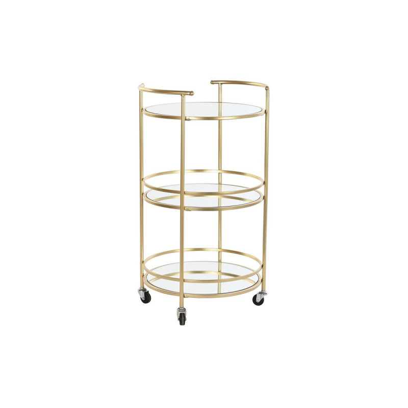 Serving trolley DKD Home Decor Golden Metal Mirror 42,5 x 42,5 x 74,3 cm