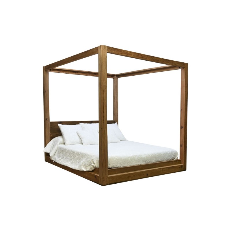 Bed Home ESPRIT Polyester Pinewood Recycled Wood 202 x 222 x 215 cm