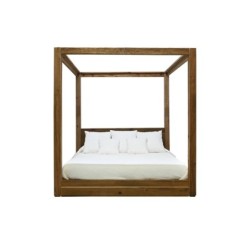 Bed Home ESPRIT Polyester Pinewood Recycled Wood 202 x 222 x 215 cm