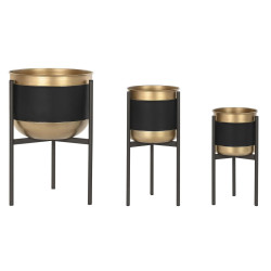 Set of pots DKD Home Decor Black Copper Metal Loft 30 x 40 cm 34 x 34 x 50 cm