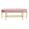 Bench DKD Home Decor 100 x 35 x 40 cm Pink Golden Metal