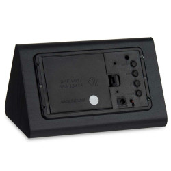 Table-top Digital Clock Black PVC MDF Wood 11,7 x 7,5 x 8 cm (12 Units)