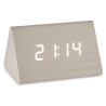 Table-top Digital Clock White PVC MDF Wood 11,7 x 7,5 x 8 cm (12 Units)