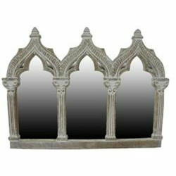 Wall mirror DKD Home Decor White Natural Mango wood Indian Man 76 x 3,8 x 55,8 cm