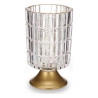 LED Lantern Metal Golden Transparent Glass (10,7 x 18 x 10,7 cm)