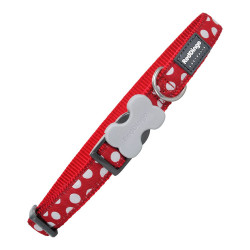 Dog collar Red Dingo Spots (1,5 x 24-36 cm)