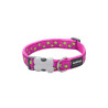 Dog collar Red Dingo STYLE STARS LIME ON HOT PINK 15 mm x 24-36 cm