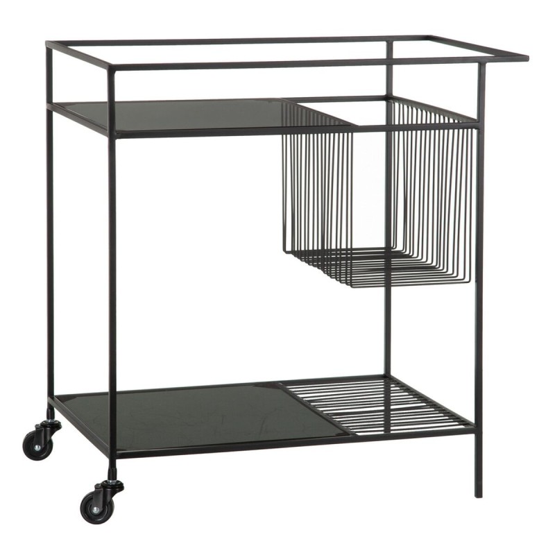 Kitchen Trolley 67 x 40 x 70 cm Crystal Black Metal