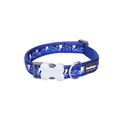 Dog collar Red Dingo STYLE LIGHTNING Navy Blue