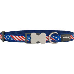 Dog collar Red Dingo STYLE US FLAG 15 mm x 24-36 cm