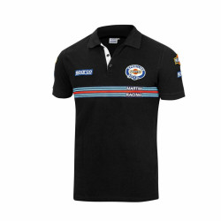 Men’s Short Sleeve Polo Shirt Sparco Martini Racing Black (Size M)