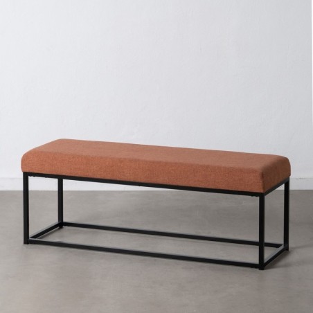 Bench Synthetic Fabric Metal Dark Red 120 x 40 x 45 cm