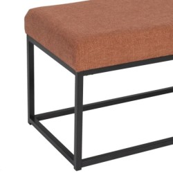 Bench Synthetic Fabric Metal Dark Red 120 x 40 x 45 cm