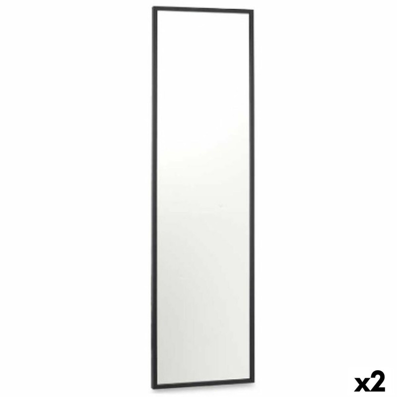 Wall mirror Black MDF Wood 40 x 142,5 x 3 cm (2 Units)