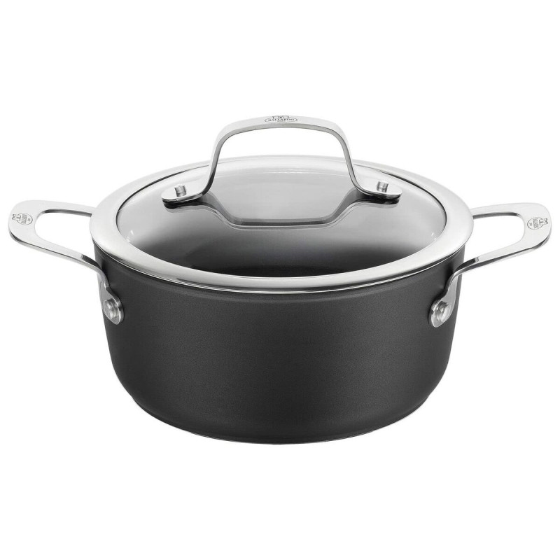 Casserole with Lid Ballarini Alba 2,7 L Black Titanium Silver Stainless steel Aluminium Ø 20 cm 22 x 14 x 8 cm