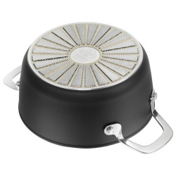 Casserole with Lid Ballarini Alba 2,7 L Black Titanium Silver Stainless steel Aluminium Ø 20 cm 22 x 14 x 8 cm