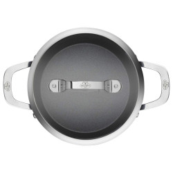 Casserole with Lid Ballarini Alba 2,7 L Black Titanium Silver Stainless steel Aluminium Ø 20 cm 22 x 14 x 8 cm