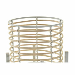 Set of pots DKD Home Decor White Brown Natural Metal Rattan 21 x 21 x 77 cm (2 Units)