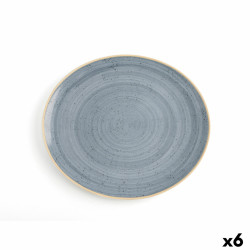 Flat Plate Ariane Terra Blue Ceramic 30 x 27 cm (6 Units)