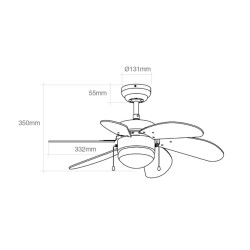 Ceiling Fan with Light EDM 33985 Aral White 50 W