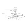 Ceiling Fan with Light EDM 33985 Aral White 50 W