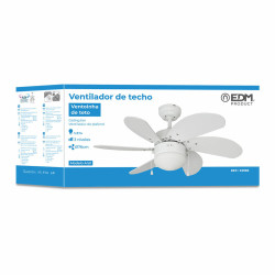 Ceiling Fan with Light EDM 33985 Aral White 50 W