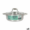 Casserole with glass lid Quttin Caesar Steel Ø 26 x 9 cm (4 Units)