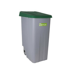 Dustbin with Wheels Denox 110 L Green 58 x 41 x 89 cm (2 Units)