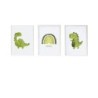 Set of 3 pictures Crochetts Multicolour MDF Wood 33 x 43 x 2 cm Rainbow Dinosaur (3 Pieces)