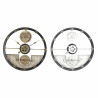 Wall Clock DKD Home Decor 40 x 5,5 x 40 cm Silver Black Golden Iron Gears (2 Units)