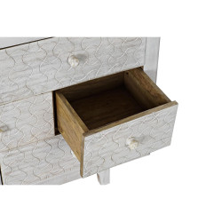 Chest of drawers DKD Home Decor White Multicolour Metal Mango wood Indian Man 30 x 40 cm 112 x 35 x 75 cm