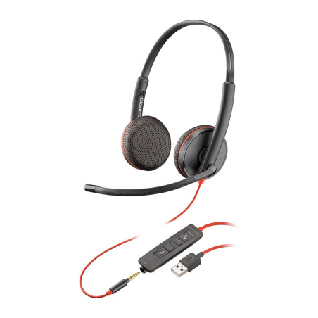 Headphones with Microphone Poly Blackwire 3200 Black