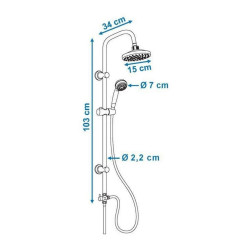 Shower Column Rousseau Sonora 3 Stainless steel ABS Ø 15 cm