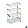 Shelves Confortime White Brown 4 Shelves Bamboo 70 x 35 x 100 cm (2 Units)